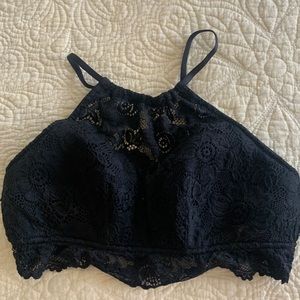 Adore Me Bralet halter - black lace - size L